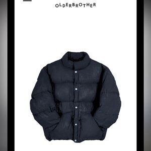 Olderbrother Wax Puffer with pearl snaps in Indigo Blue